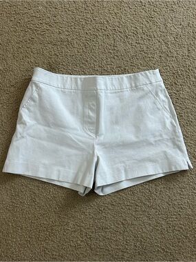 Spanx Women's White Chino Shorts XL Flat Front Slash Pocket Casual Summer 3”